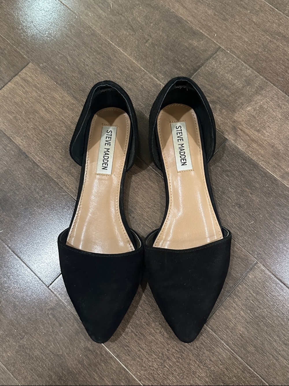 Steve Madden Black Pointed D'Orsay Flats
